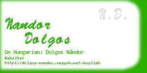 nandor dolgos business card